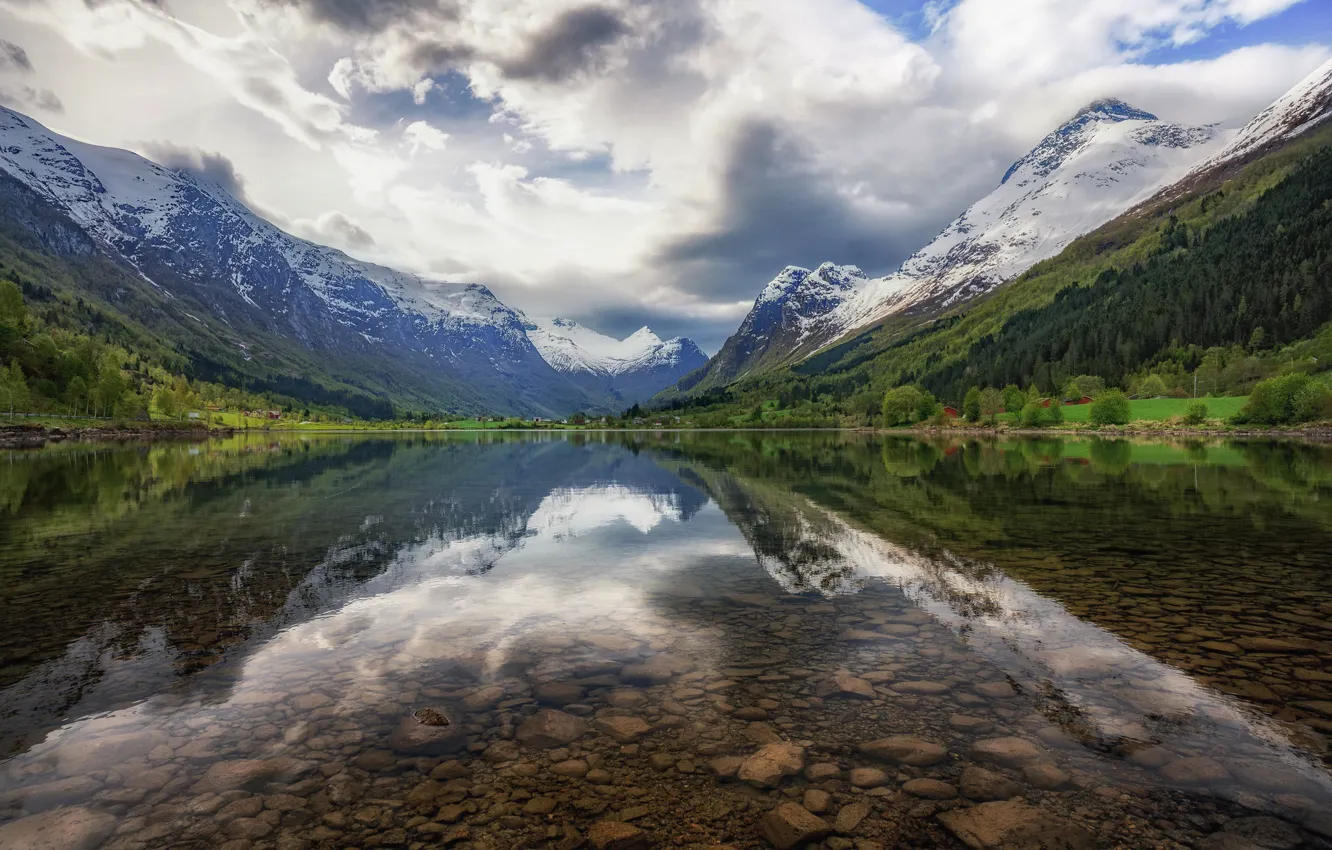 Фото обои горы, озеро, Норвегия, Sogn og fjordane