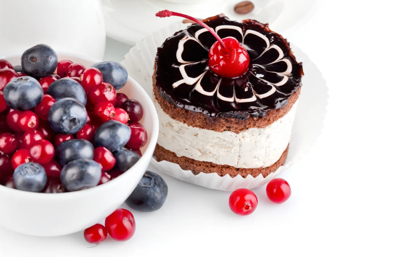Фото обои ягоды, еда, пирожное, десерт, сладкое
