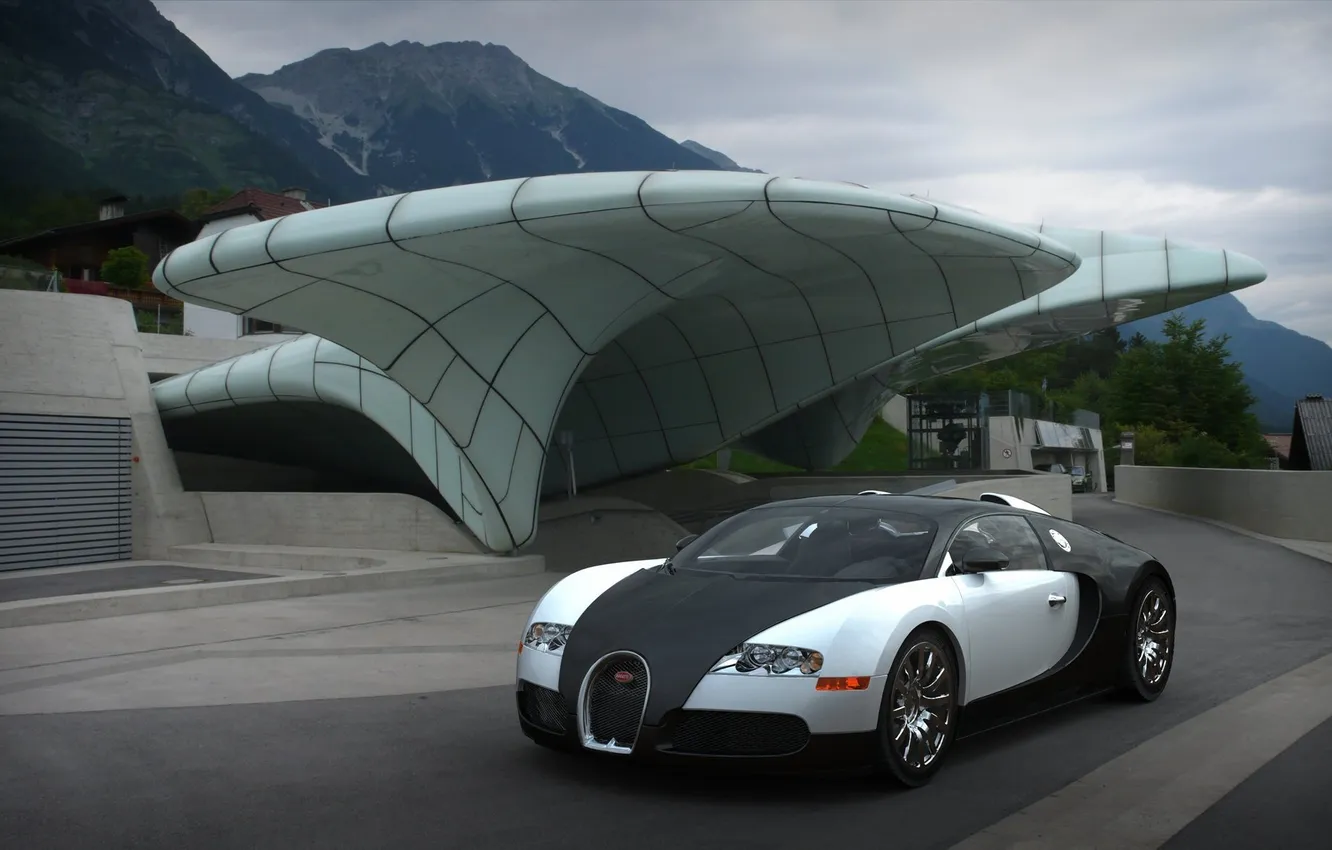 Фото обои veyron, белая, bugatti
