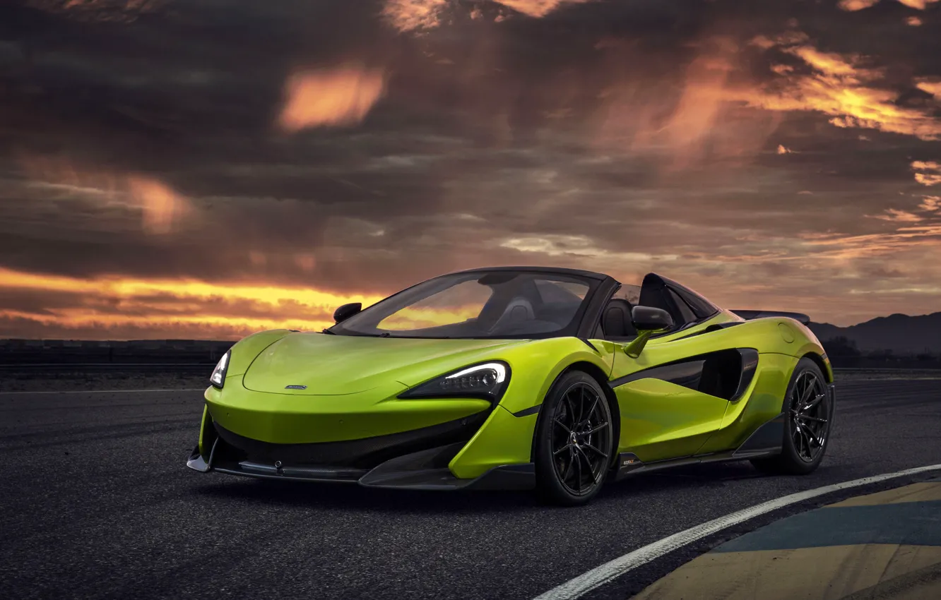 Фото обои McLaren, суперкар, Spider, 2019, 600LT, Lime Green