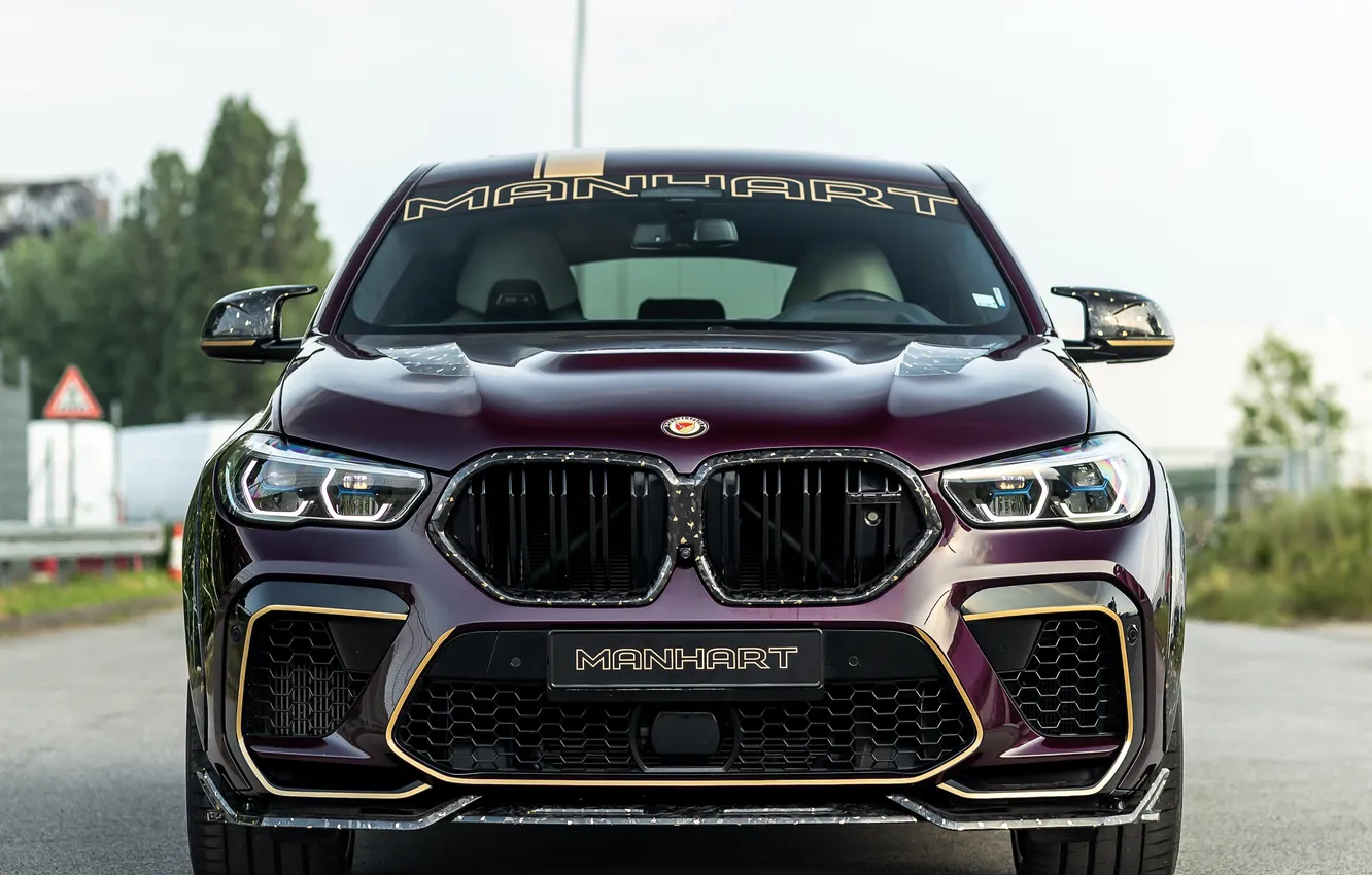 Фото обои BMW, Light, Front, BMW X6, Face, Manhart, Sight, Gold Edition