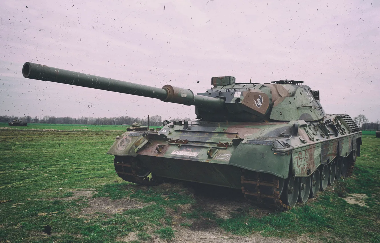 Фото обои поле, танк, ствол, Leopard 1 A6