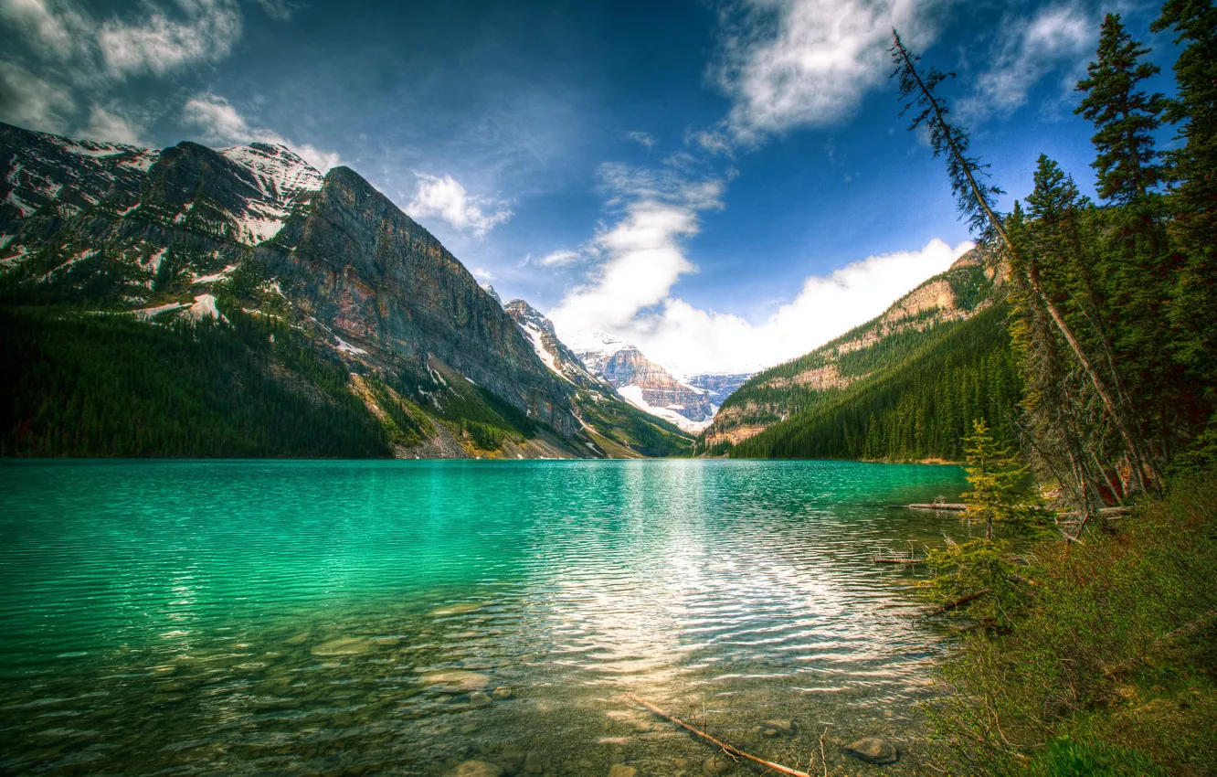 Фото обои небо, пейзаж, горы, природа, озеро, Канада, Банф, Louise