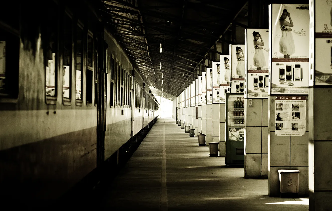 Фото обои станция, Поезд, плакаты