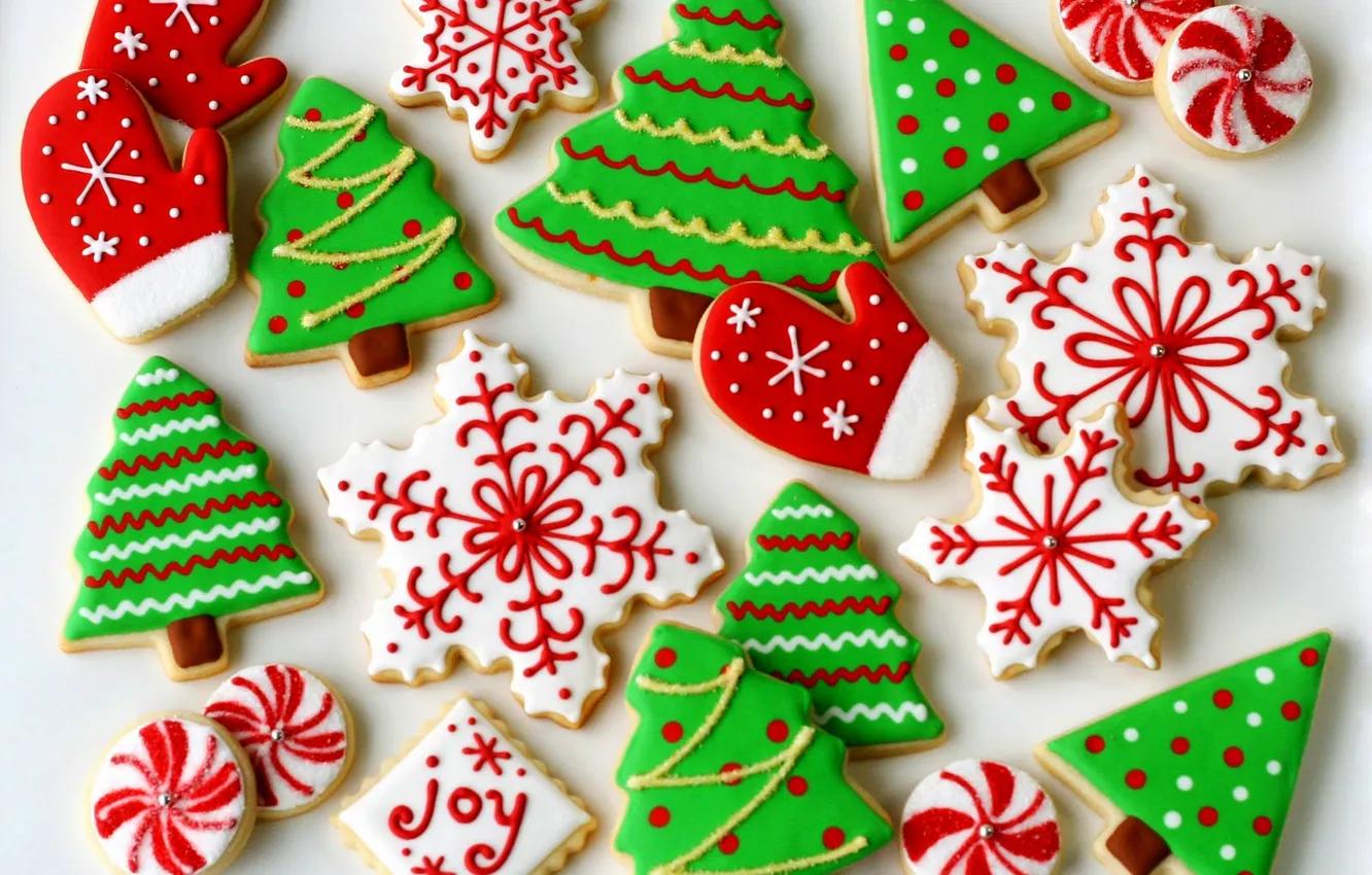 Фото обои зима, праздник, еда, печенье, winter, holiday, cookie, biscuits
