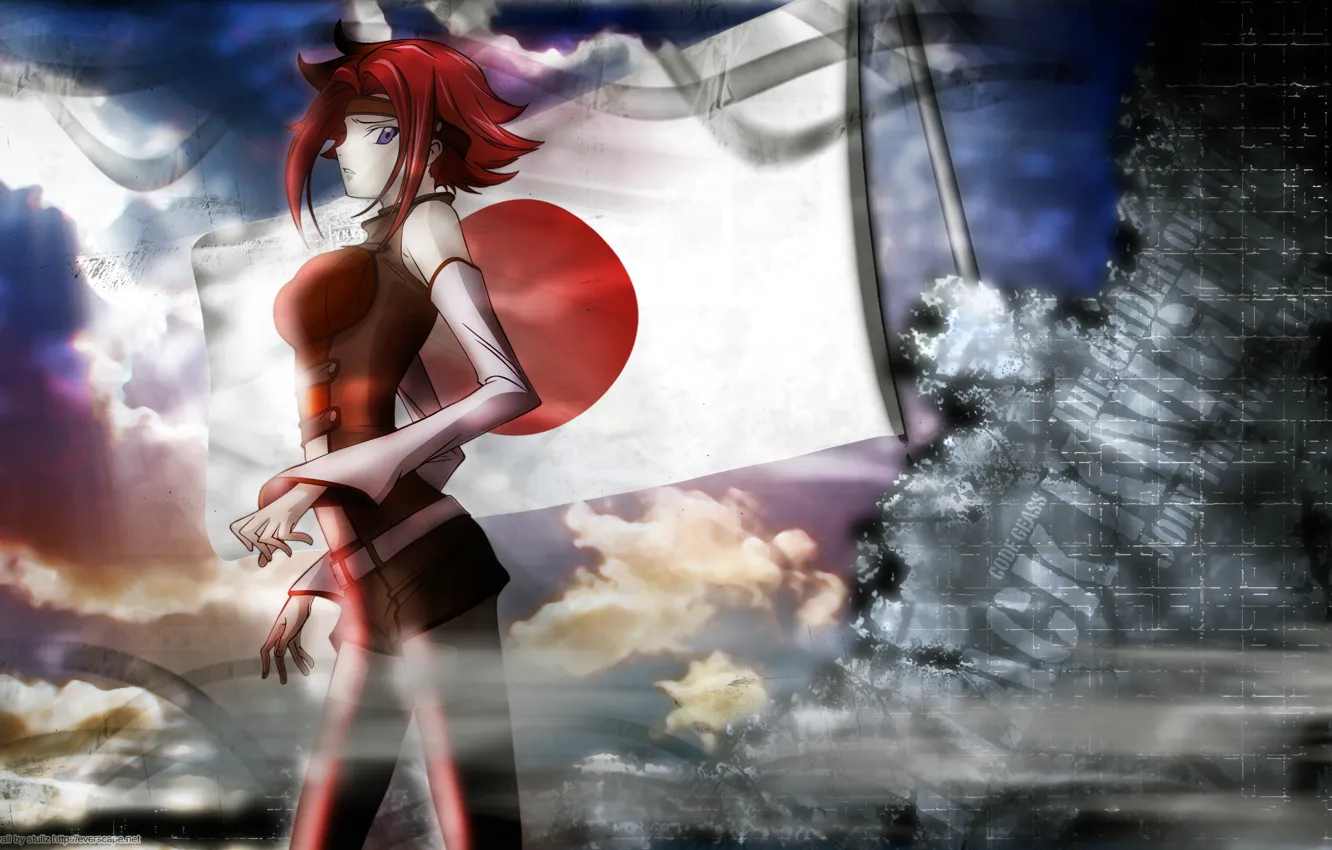 Фото обои Япония, флаг, Code Geass, japan, Karen