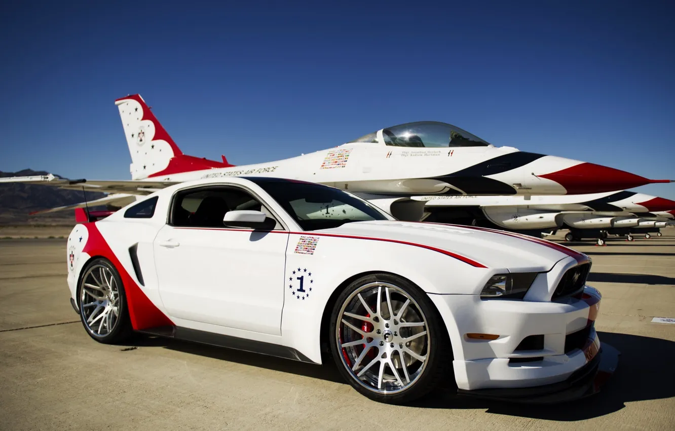 Фото обои Ford, USAF, Mustang GT, 2014, Thunderbirds Edition