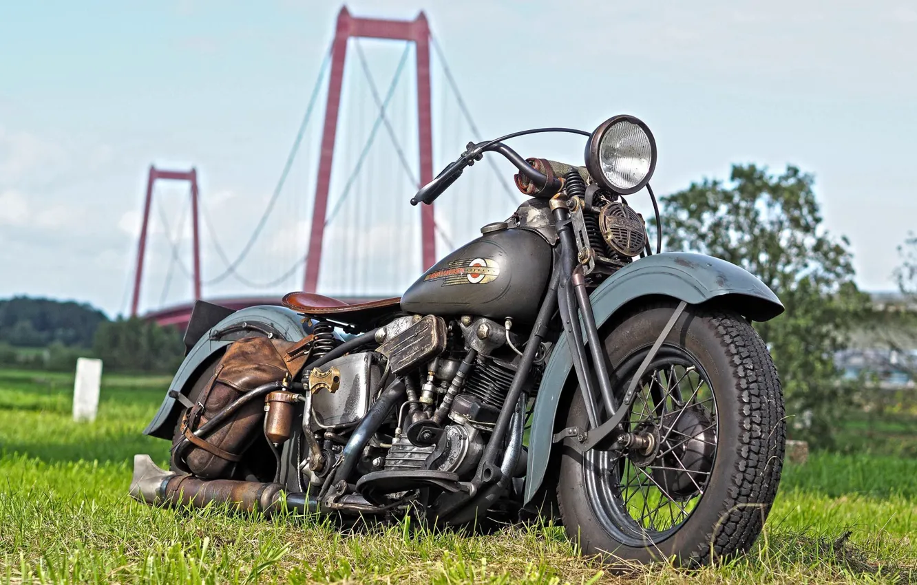 Фото обои Harley Davidson, Vintage, Harley-Davidson, Retro, Custom, Motorbike, Thunderbike, By Thunderbike