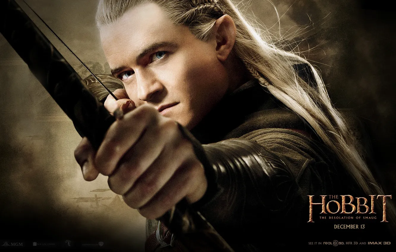 Фото обои эльф, лук, принц, лучник, Орландо Блум, Orlando Bloom, elf, Legolas