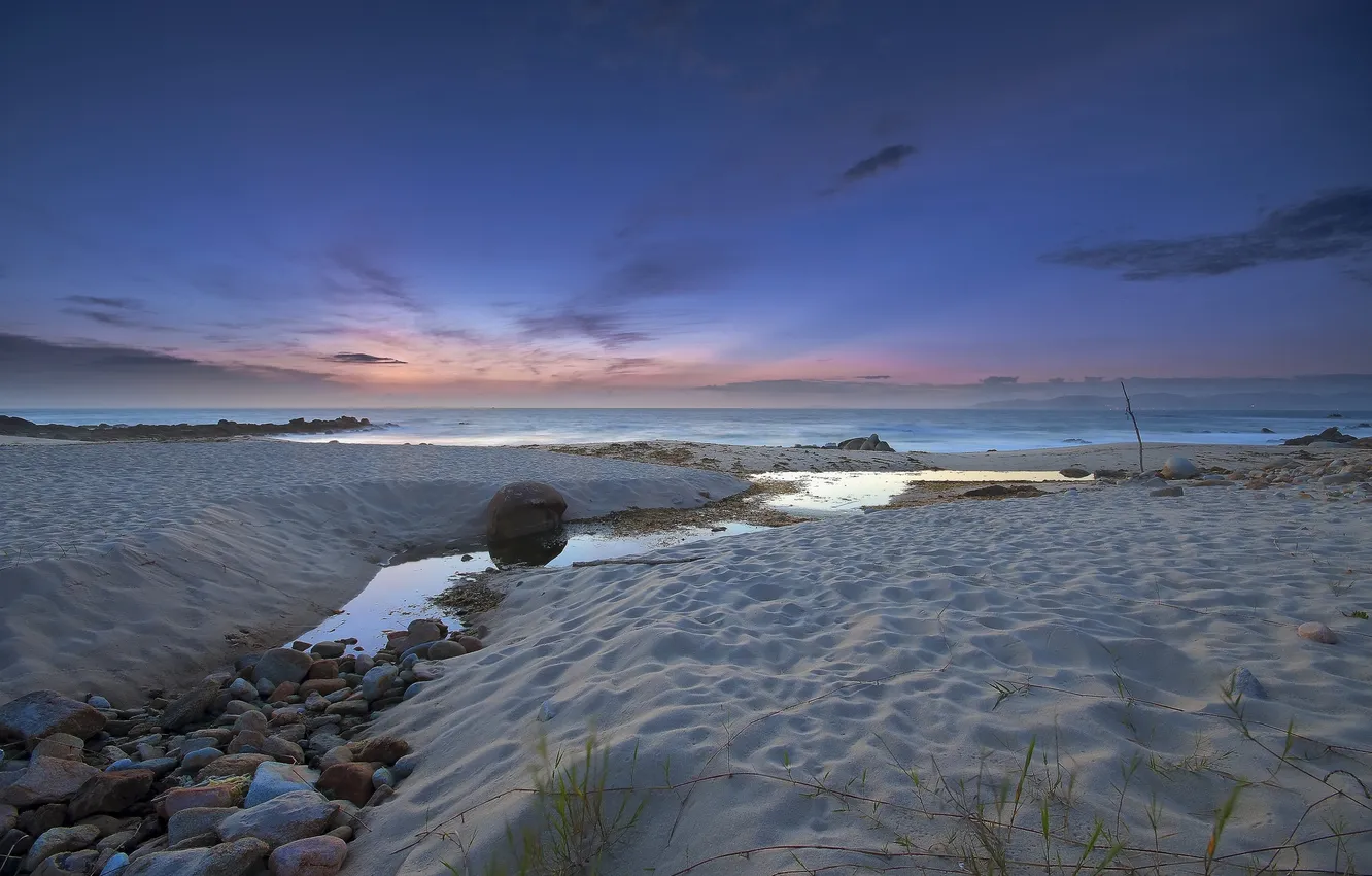 Фото обои beach, ocean, sunset, cloud