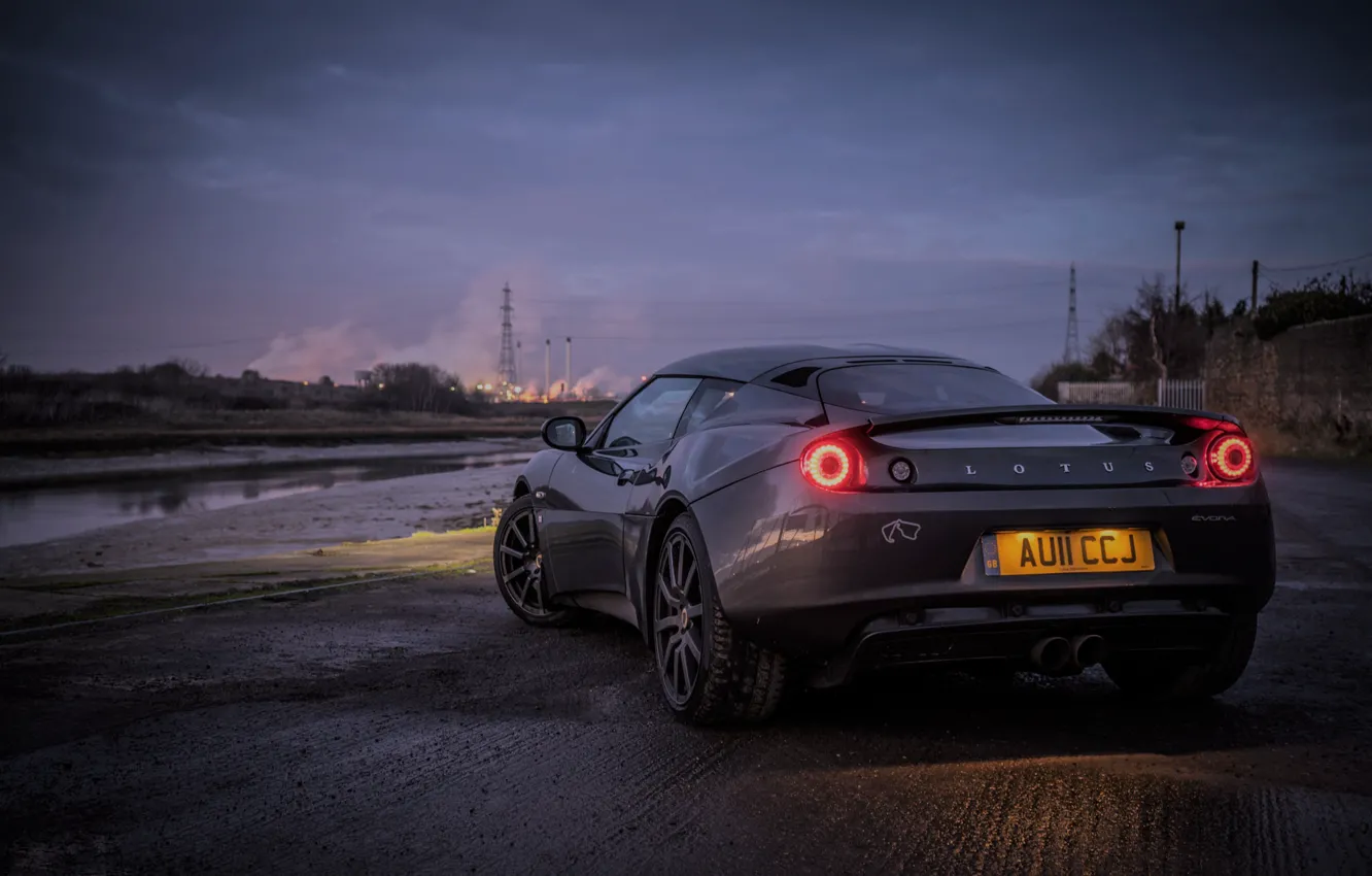 Фото обои black, auto, night, evora, LOTUS