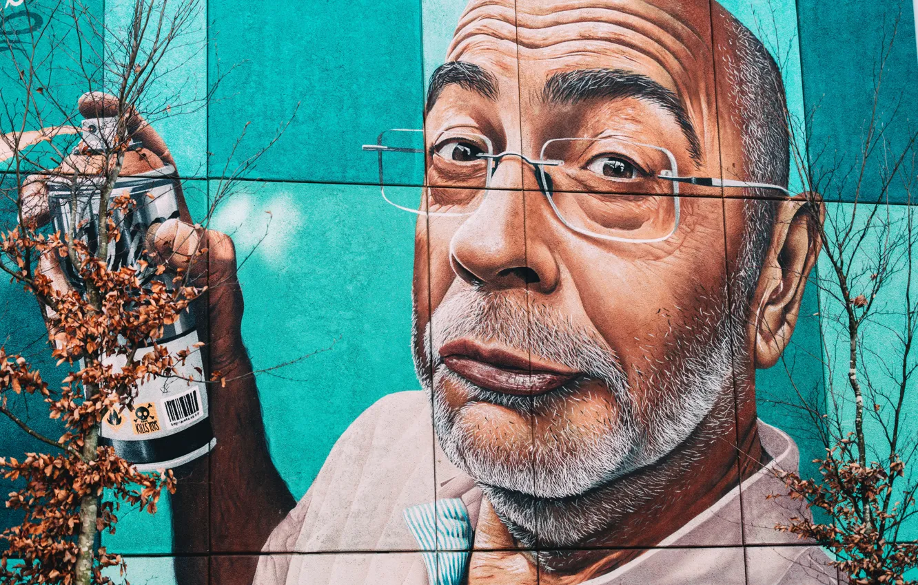 Фото обои City, Man, Grafitti