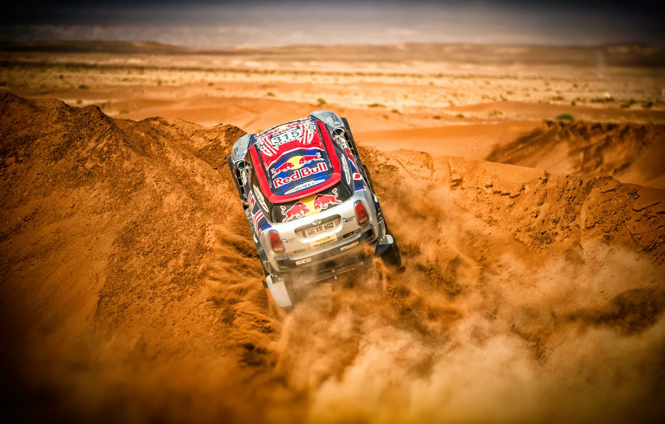 Фото обои Песок, Mini, Спорт, Пустыня, Гонка, Rally, Dakar, Дакар