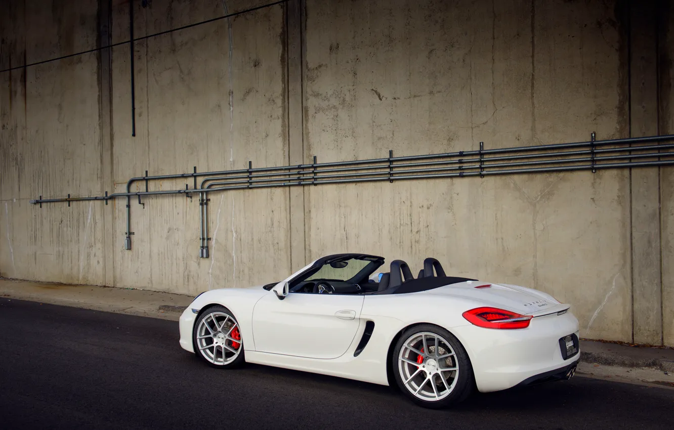 Фото обои белый, Porsche, white, порше, Boxster S, 981