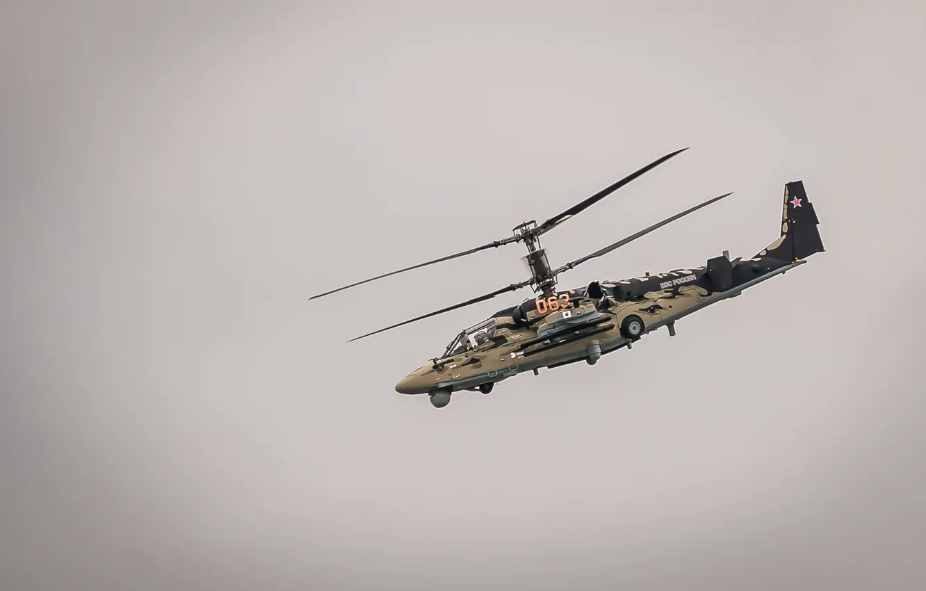 Фото обои полёт, вертолёт, российский, Ка-52, ударный, «Аллигатор»