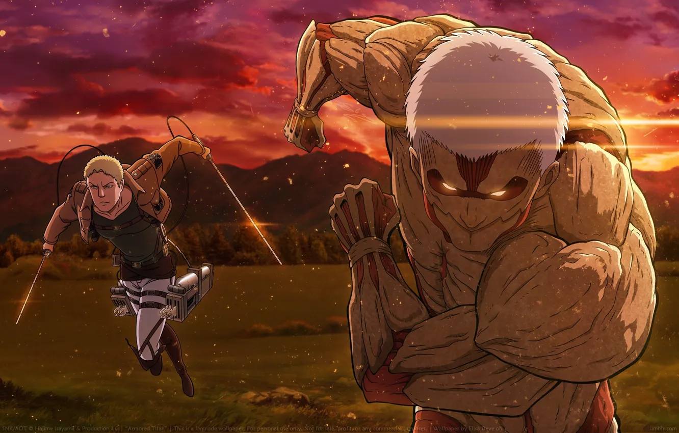 Фото обои клинки, титан, горящие глаза, бронированный, Shingeki no Kyojin, Attack On Titan, Вторжение Гигантов, мускулатура