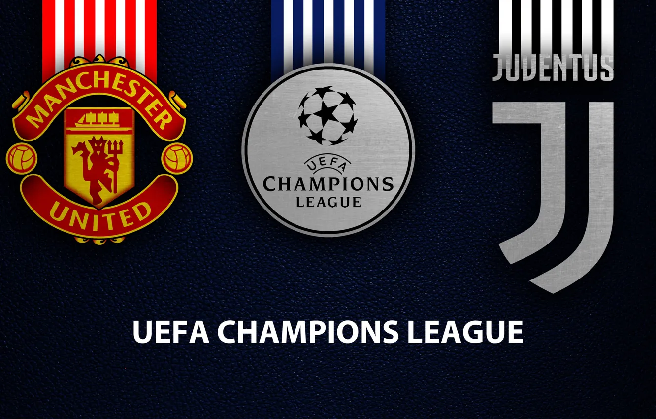 Фото обои wallpaper, sport, logo, football, Manchester United, Juventus, UEFA Champions League, Manchester United vs Juventus