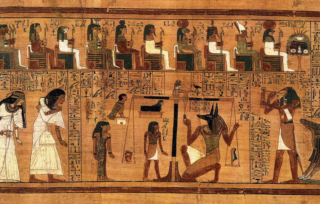 Фото обои drawing, writing, parchment, hieroglyphics, Ancient Egypt, secret art