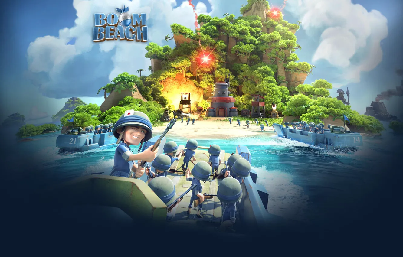 Фото обои Boom Beach, Supercell, Бум Бич