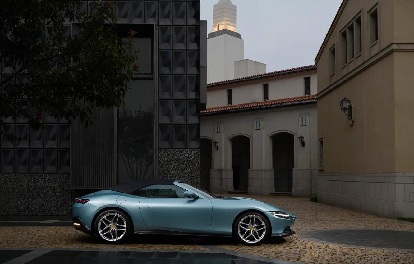 Фото обои Ferrari, perfection, Roma, side view, Ferrari Roma Spider