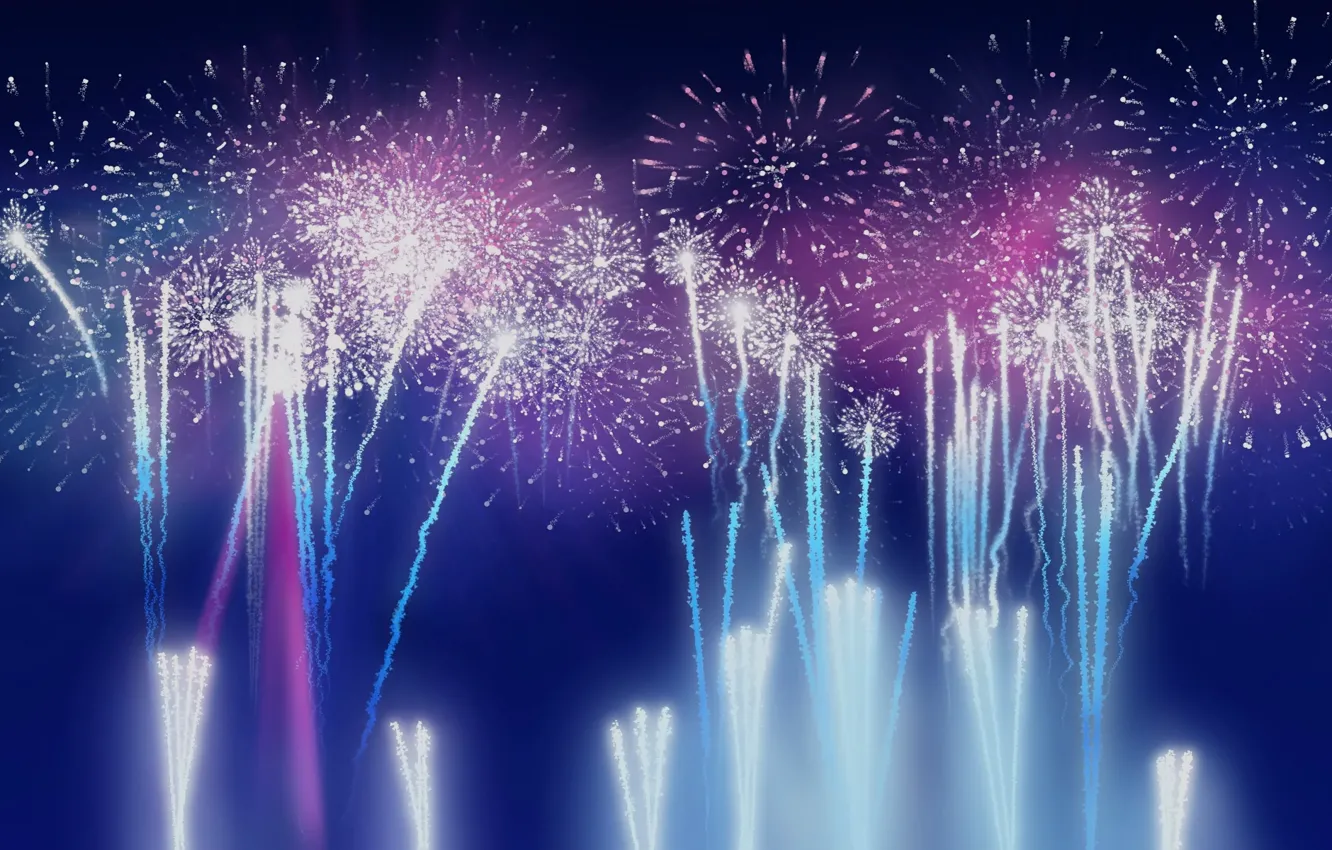 Фото обои салют, разноцветный, вспышки, fireworks