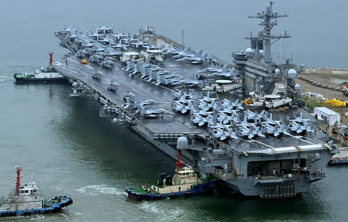 Фото обои авианосец, атомный, USS Theodore Roosevelt, CVN-71