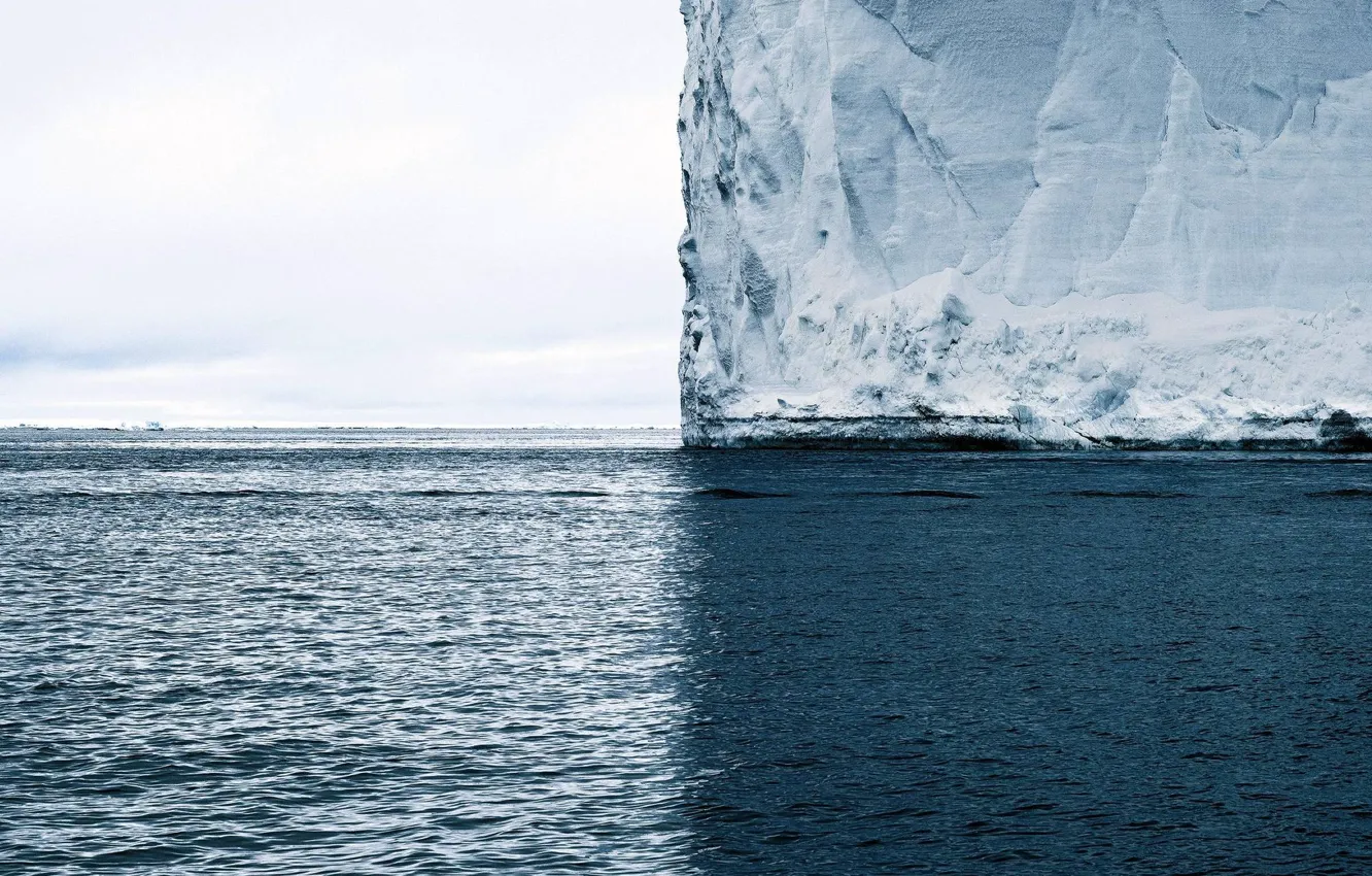 Фото обои Water, Snow, Sea, Minimalistic, Iceberg