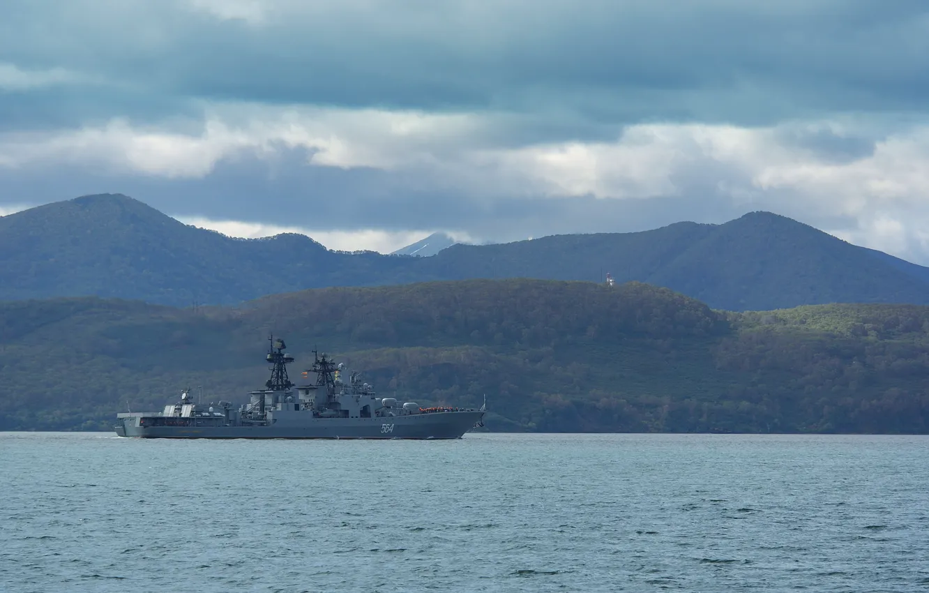 Фото обои корабль, большой, вмф, противолодочный, проект 1155, адмирал трибуц
