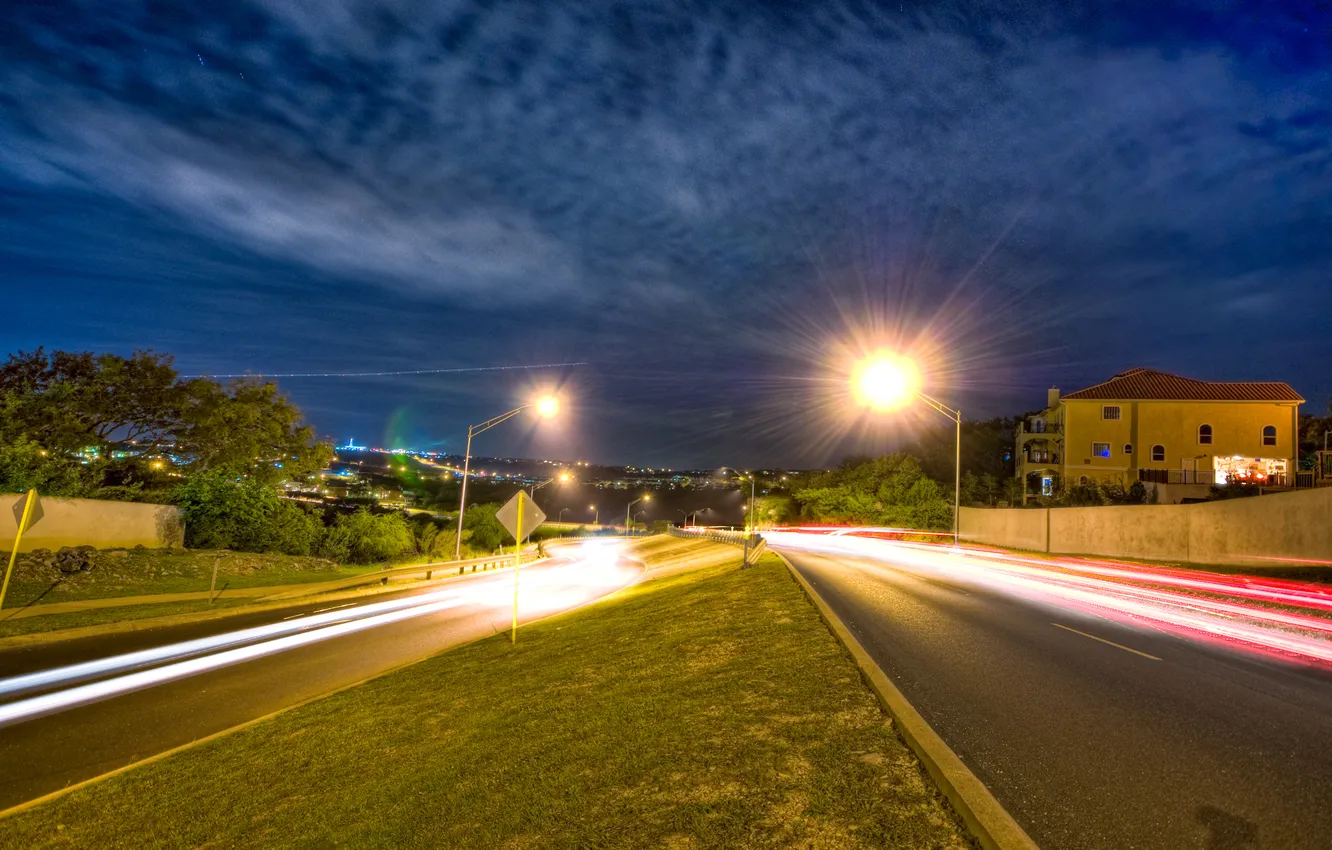 Фото обои ночь, night, usa, Texas, Техас, San Antonio, Сан-Антонио, Evans Rd