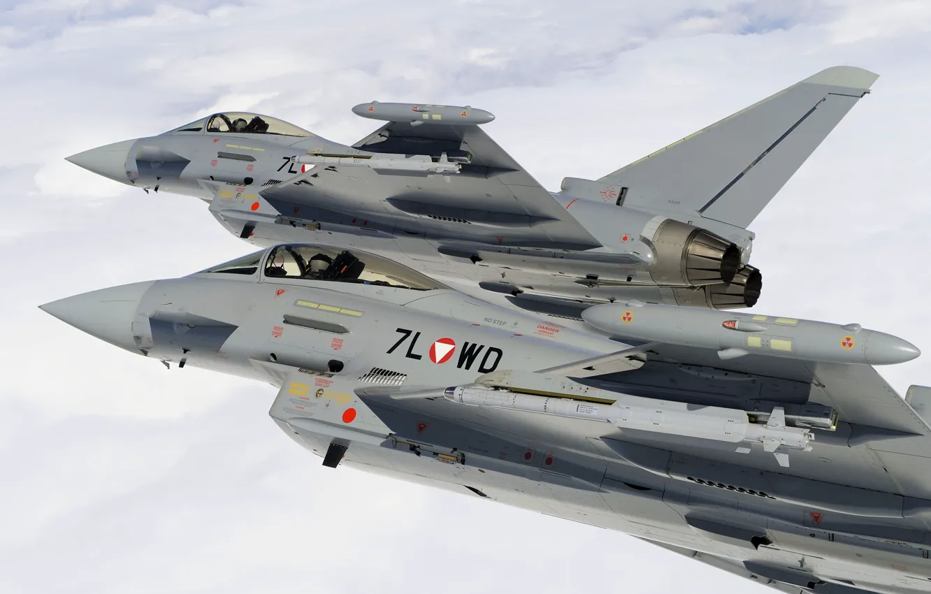 Фото обои Пилот, Eurofighter Typhoon, Кокпит, Многоцелевой Истребитель, ВВС Австрии, IRIS-T