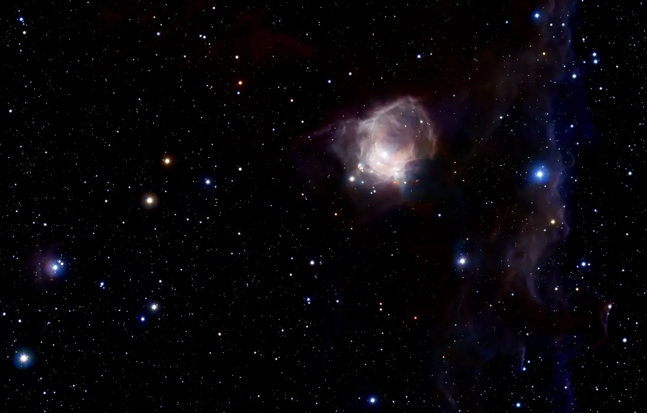 Фото обои Vista, Stars, Nebula, Infrared view, Constellation of Orion, NGC 2023, J-H-K filters