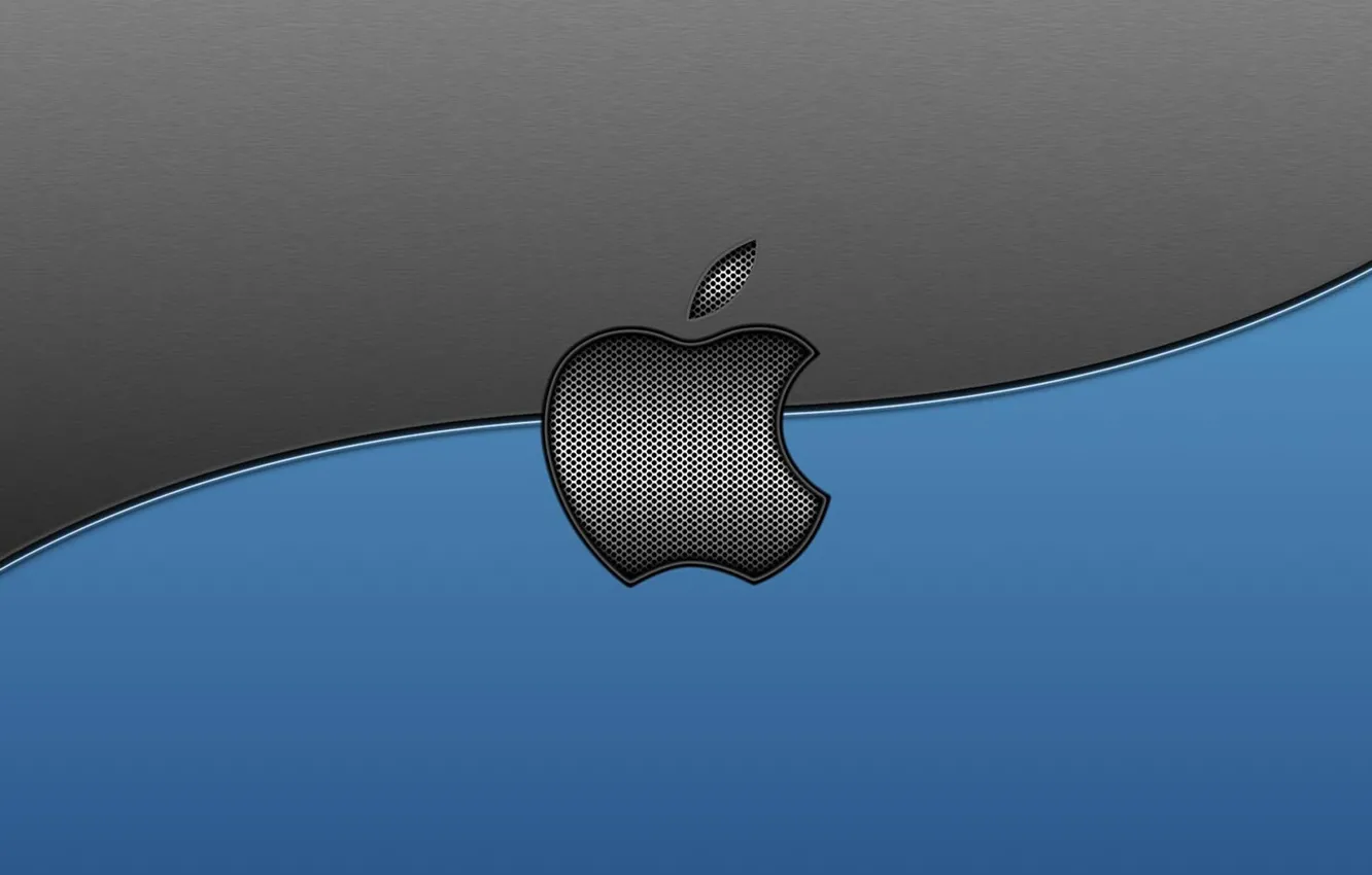 Фото обои компьютер, серый, голубой, Apple, текстура, линия