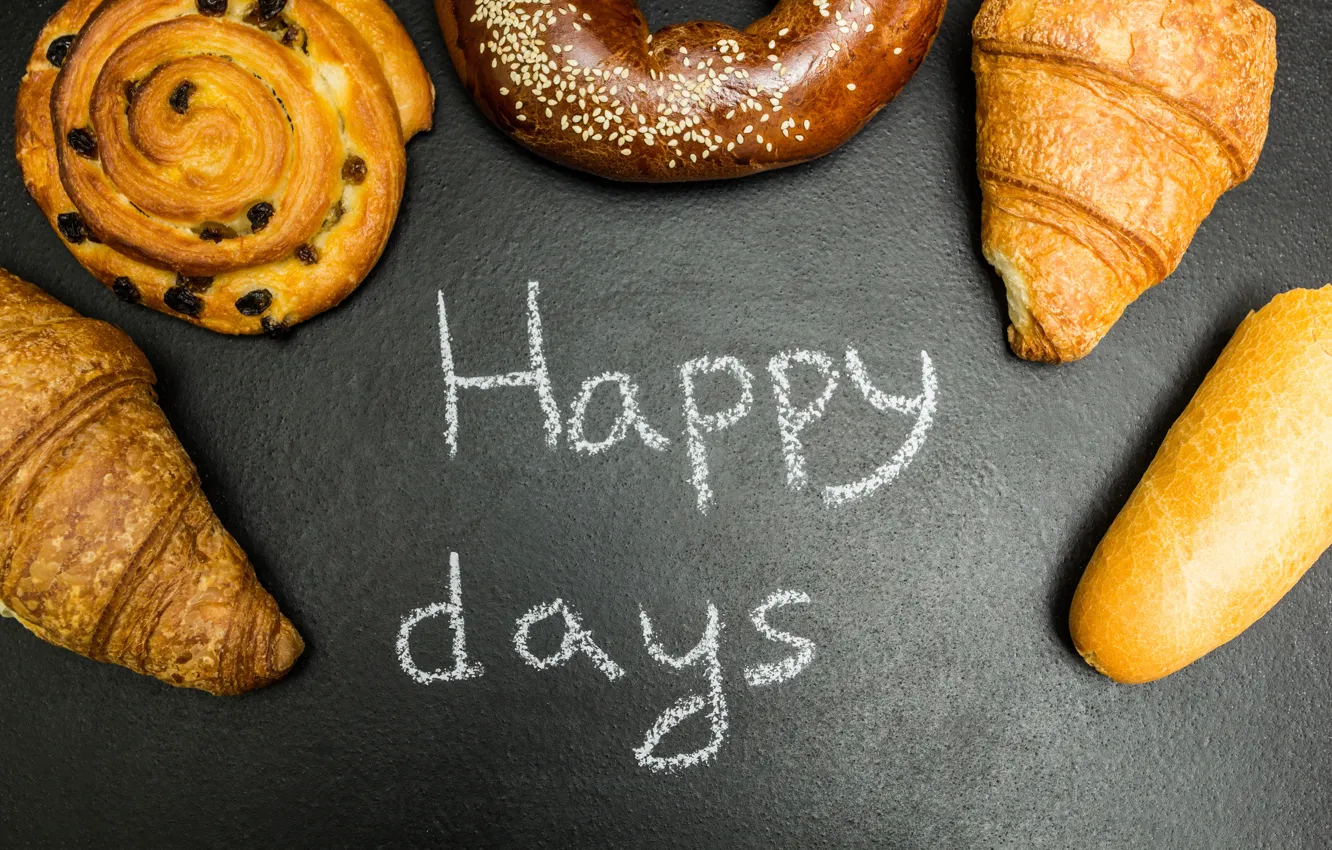 Фото обои пончики, выпечка, круассаны, croissants, happy days