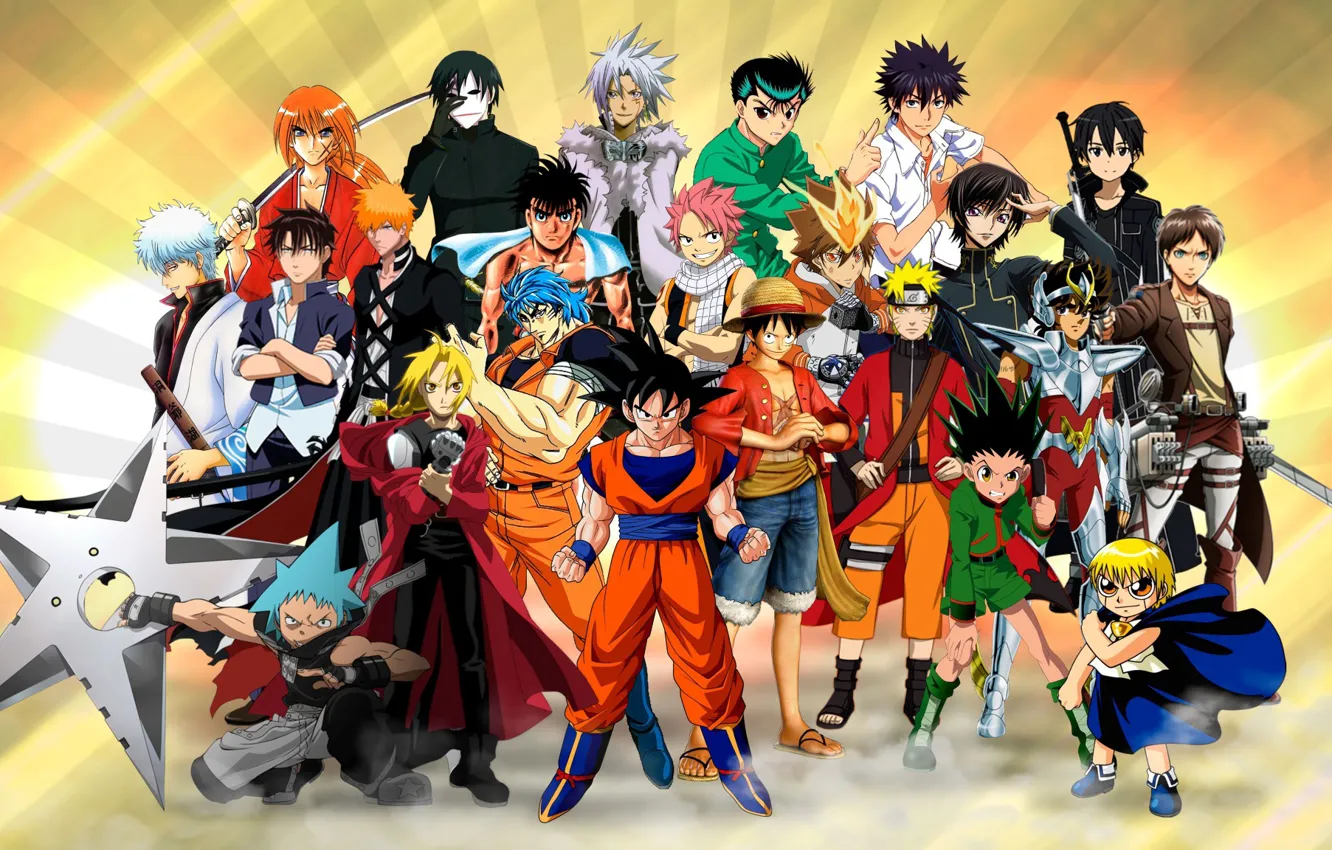 Фото обои game, Naruto, One Piece, Code Geass, anime, crossover, ninja, asian