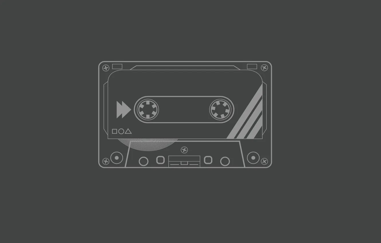 Фото обои минимализм, серый фон, minimalism, аудиокассета, gray background, audio cassette