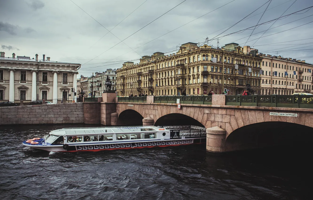Фото обои Мост, Питер, Река, Санкт-Петербург, Russia, спб, St. Petersburg, Невский проспект
