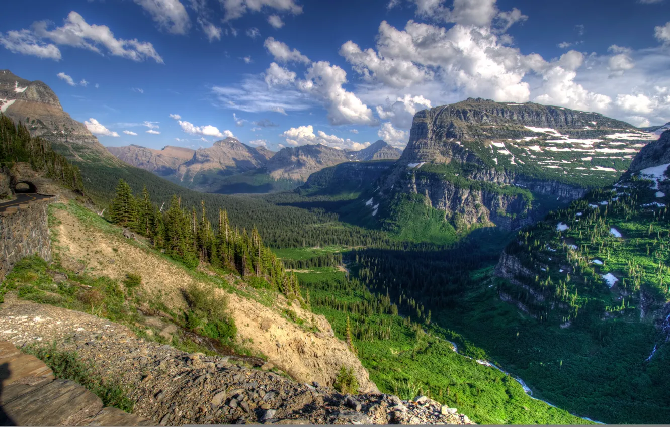 Фото обои USA, scenery, Glacier, Montana, Canyon, nature.