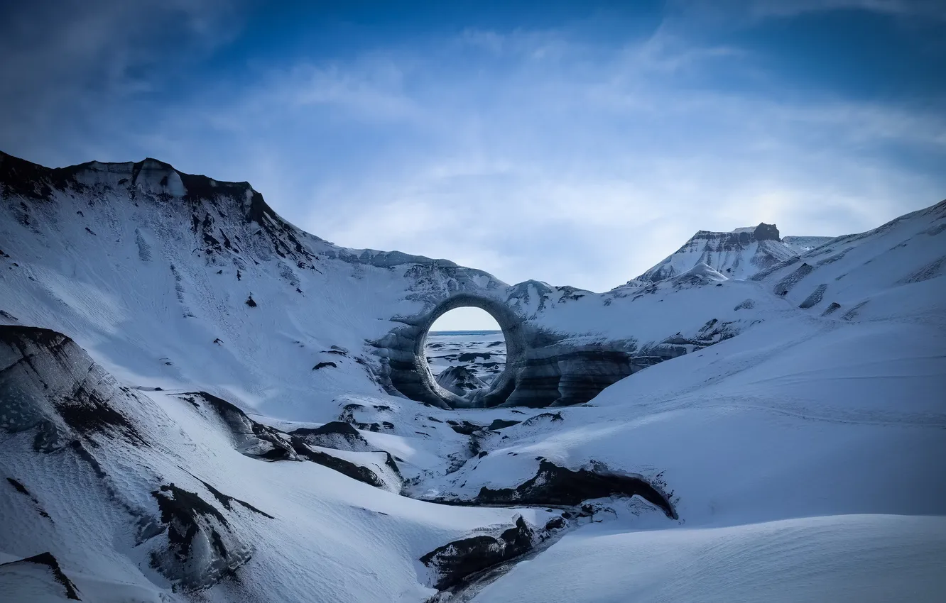 Фото обои лед, зима, снег