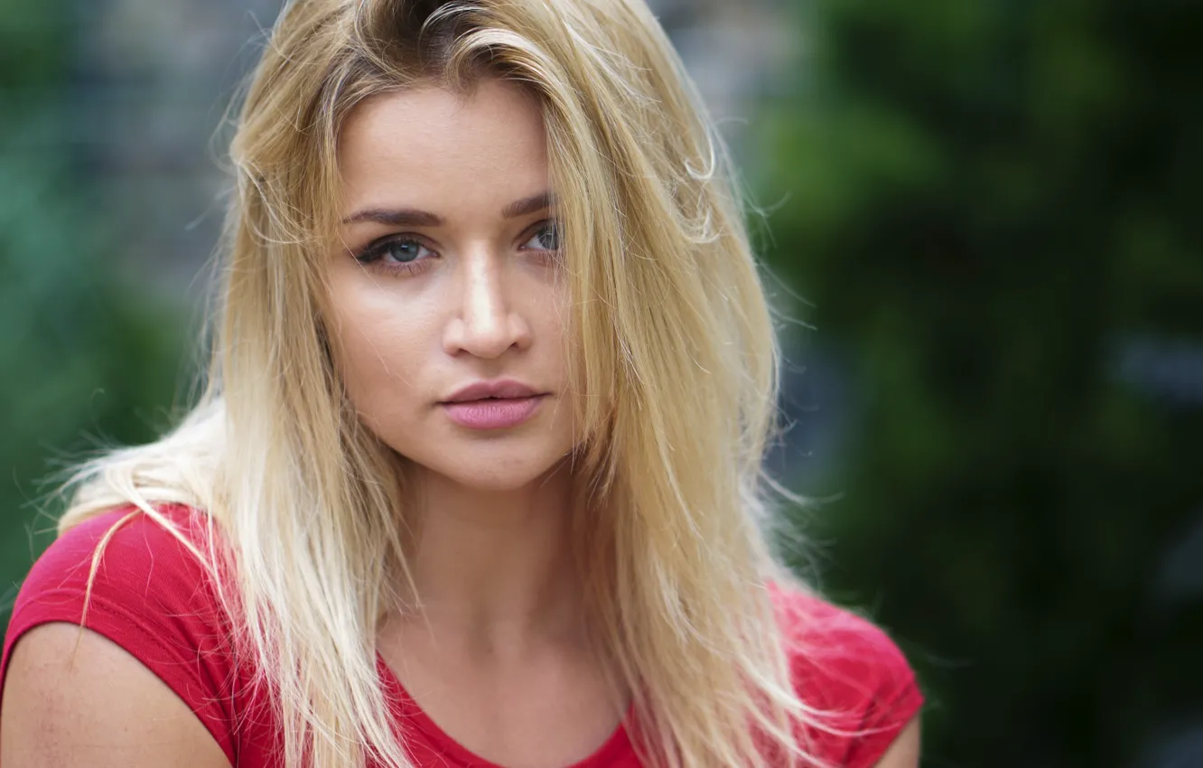 Фото обои взгляд, лицо, модель, волосы, красотка