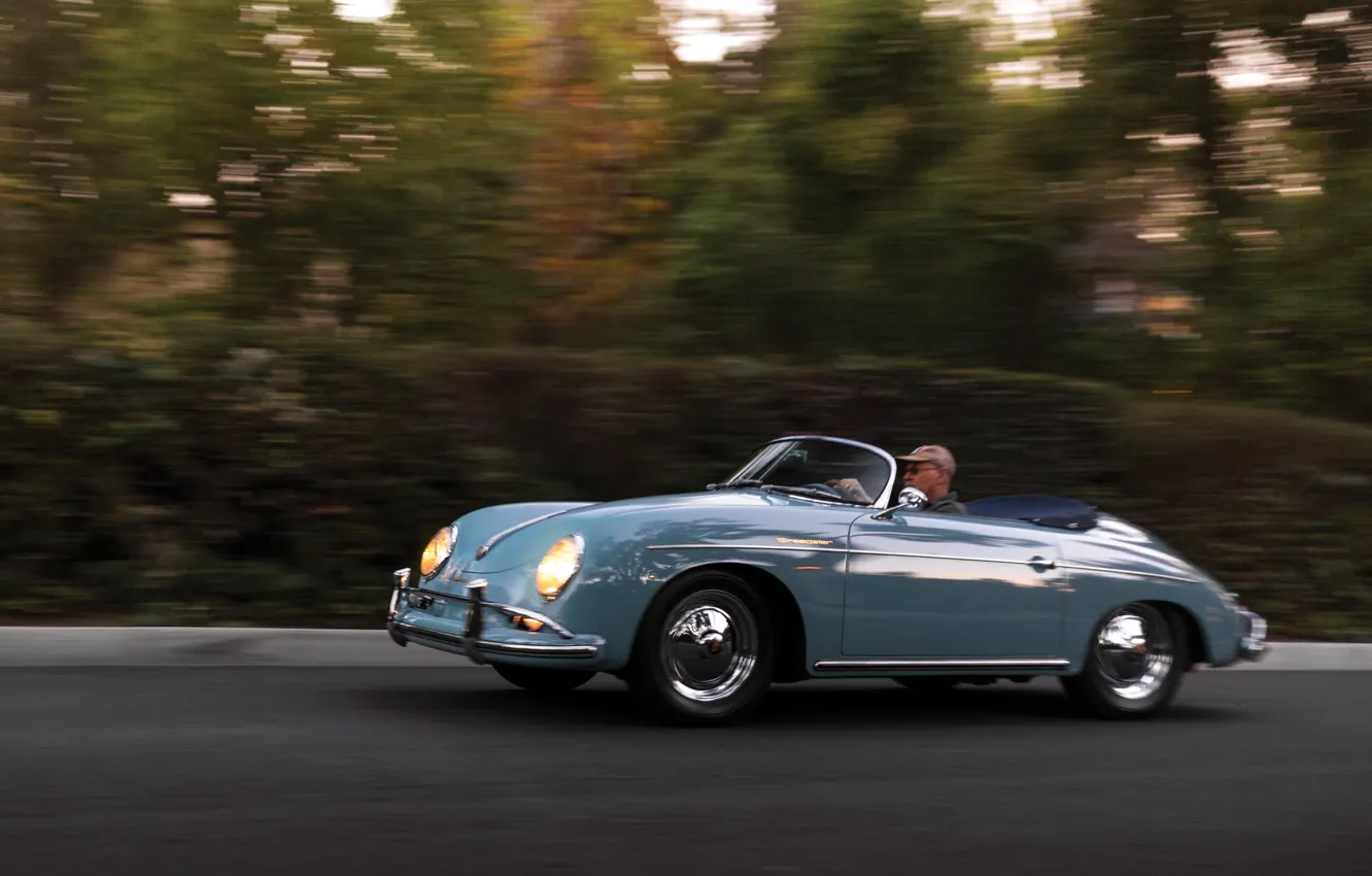 Фото обои Porsche, drive, 356, 1958, Porsche 356A 1600 Super Speedster