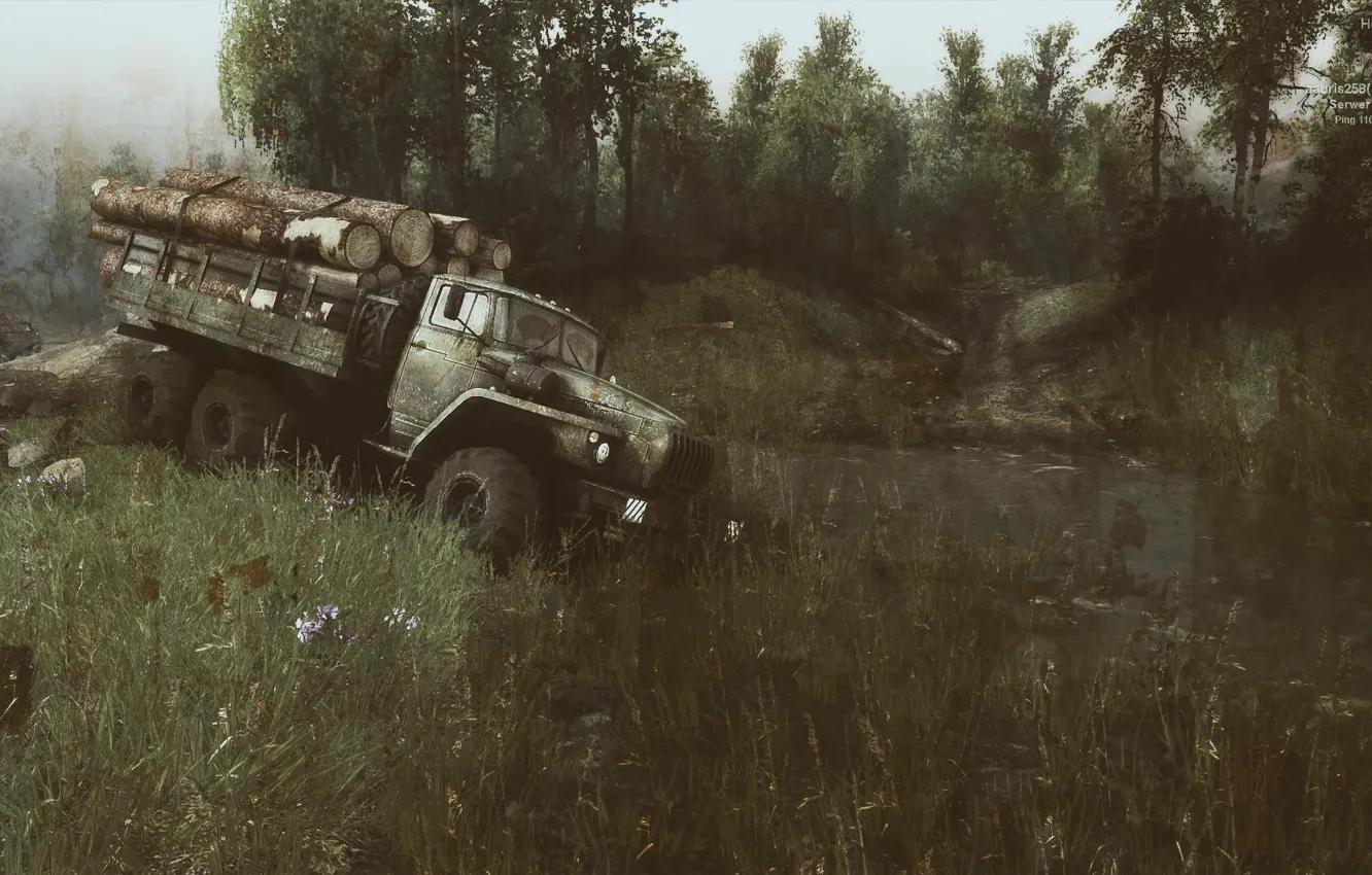 Фото обои Урал, Бездорожье, spin tires, Открытый мир, SPINTIRES, Симулятор