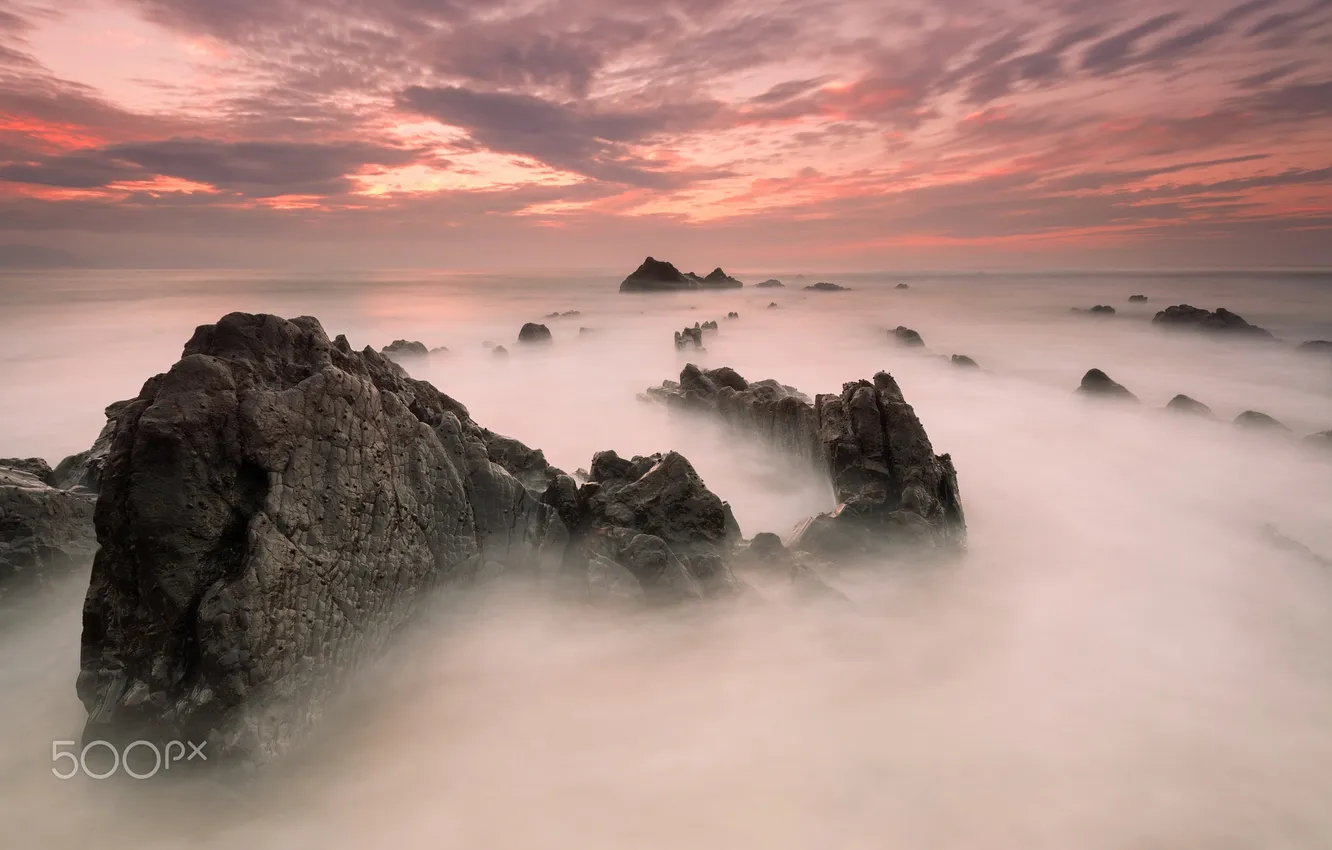 Фото обои море, камни, скалы, Испания, дракона, хребет