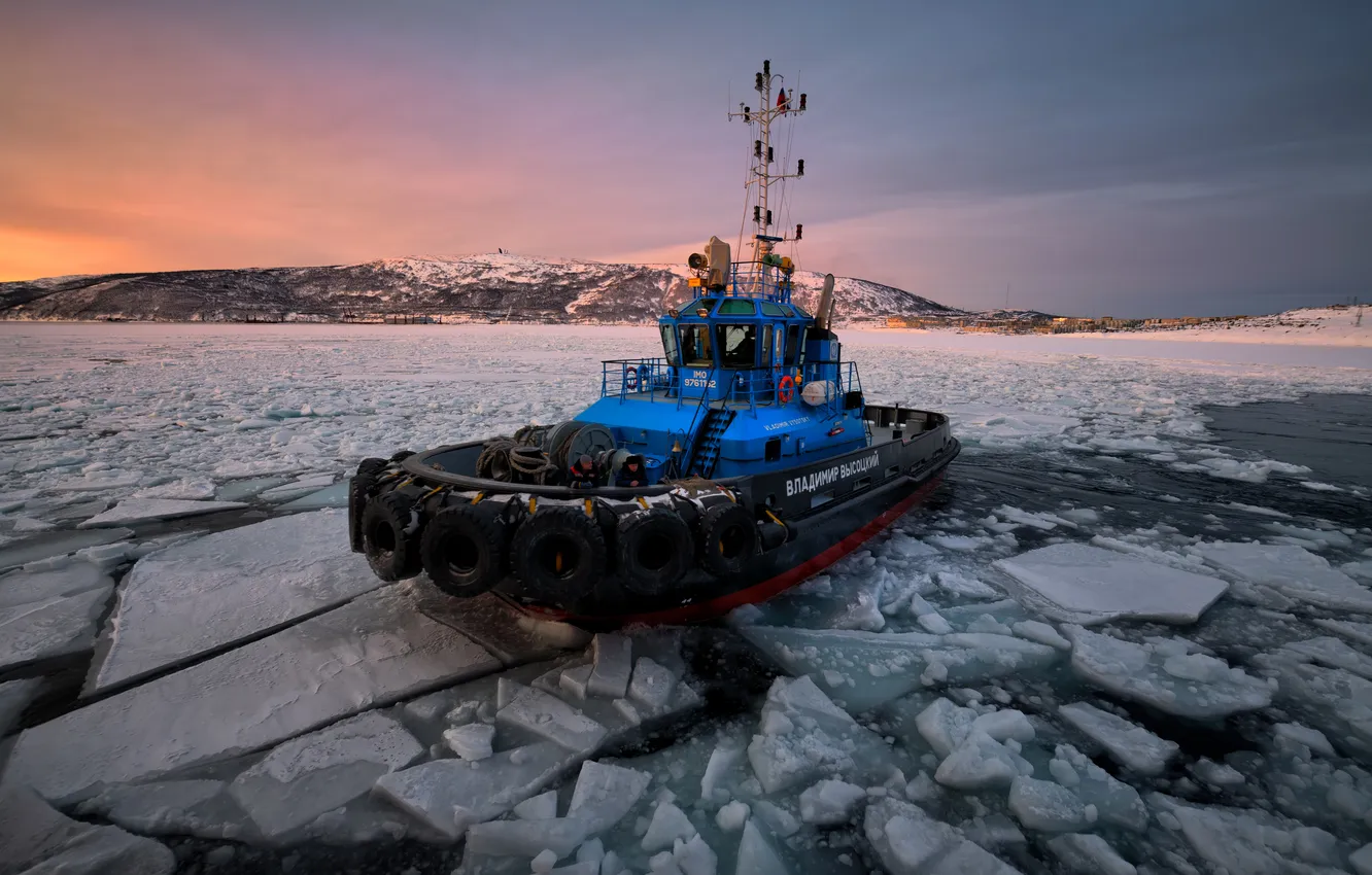 Фото обои ice, boat, cold