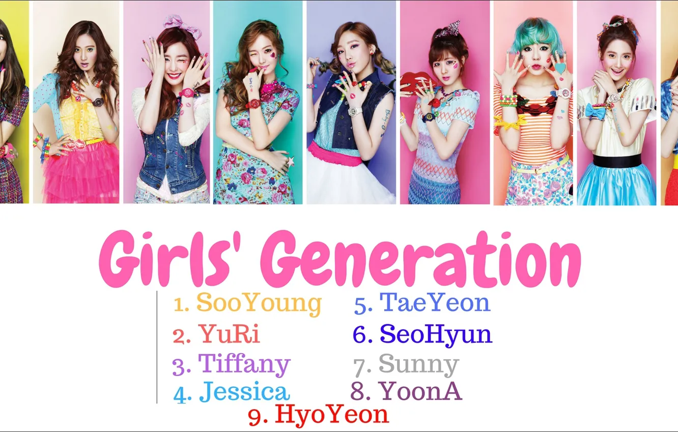 Фото обои SNSD, Girls Generation, group, nine, K-pop, information, musical group