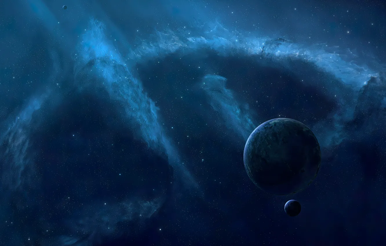 Фото обои space, nebula, planet, radiance
