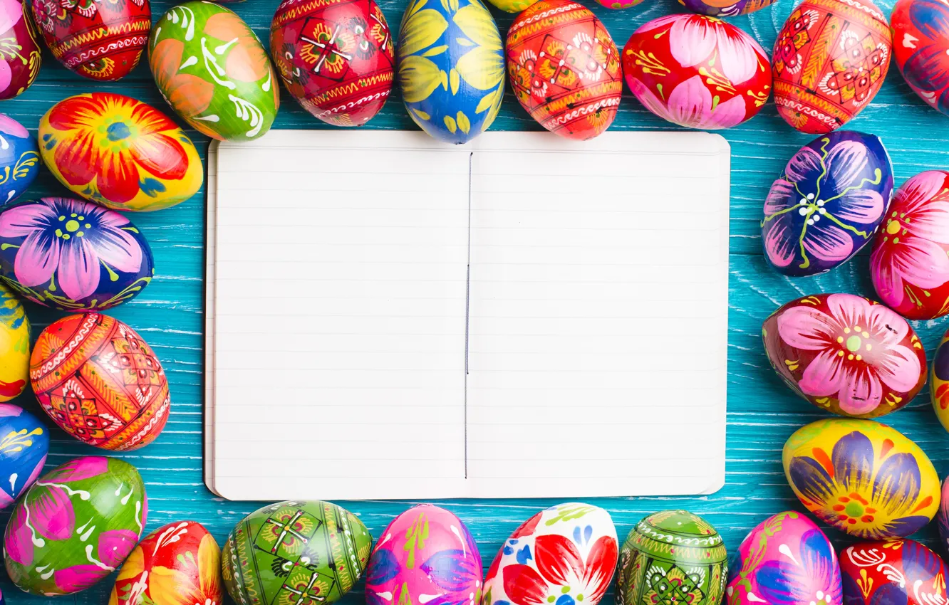 Фото обои весна, colorful, Пасха, wood, spring, Easter, eggs, decoration