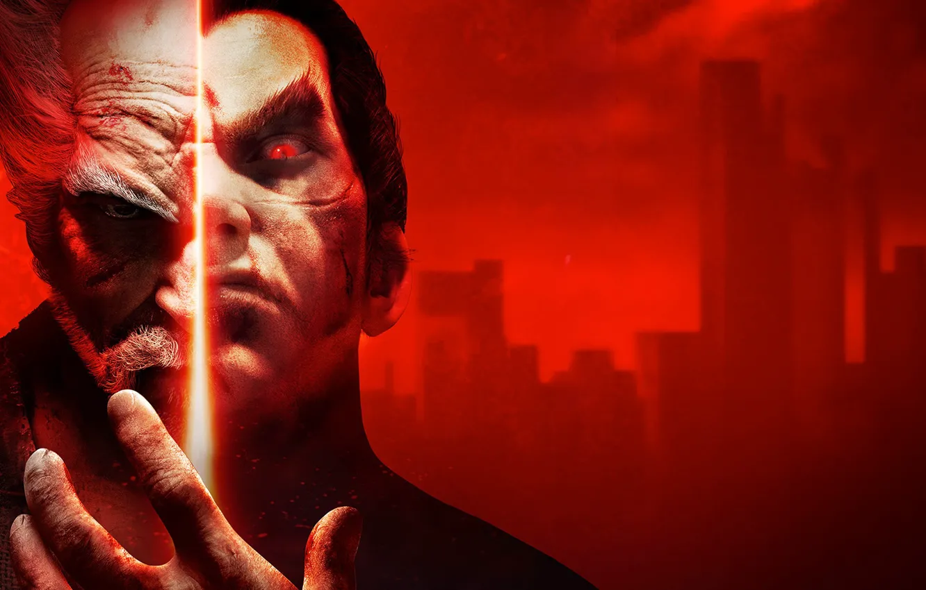 Фото обои city, demon, Japan, red, blood, game, devil, power