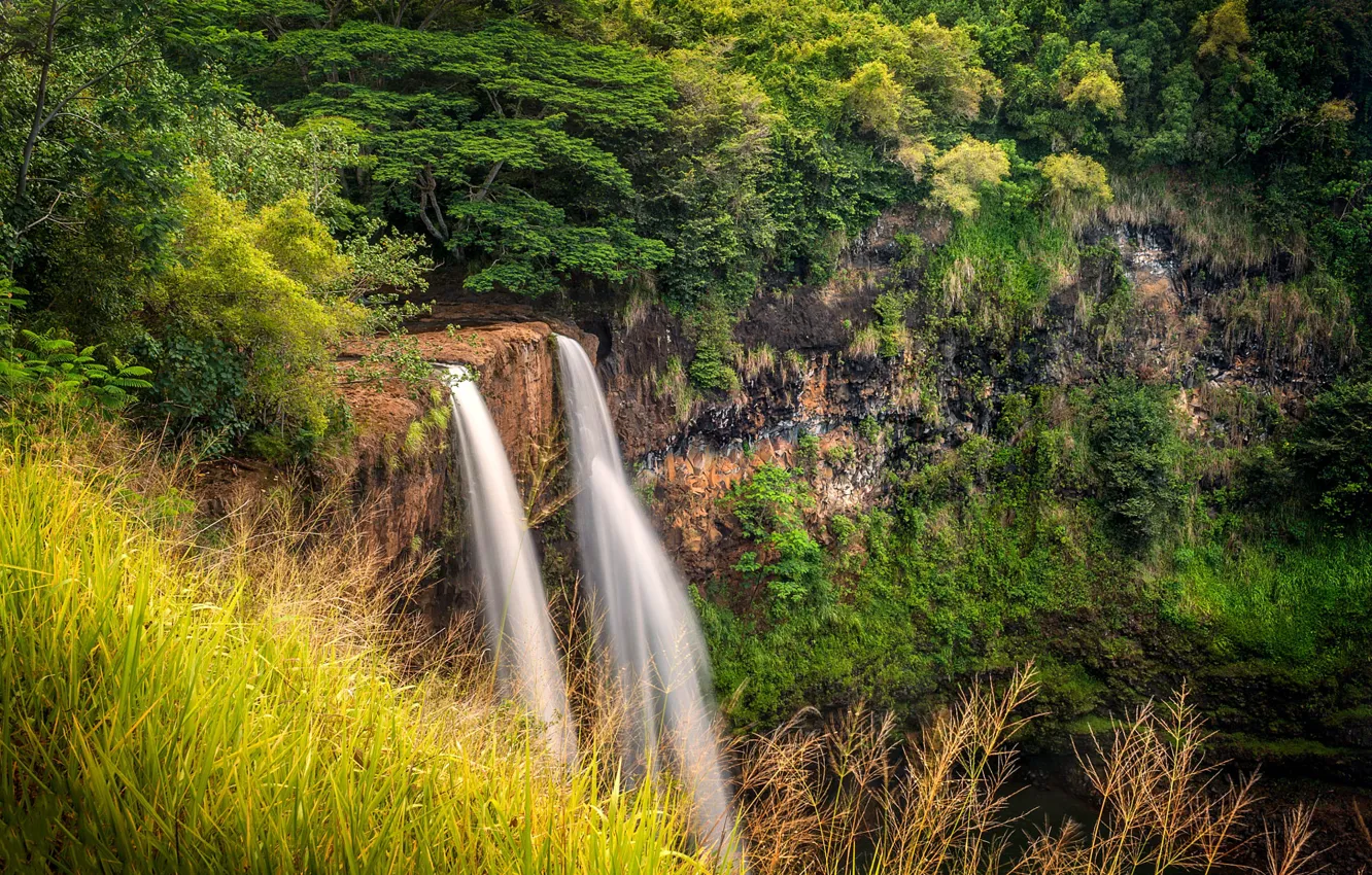 Фото обои USA, Hawaii, Waterfall
