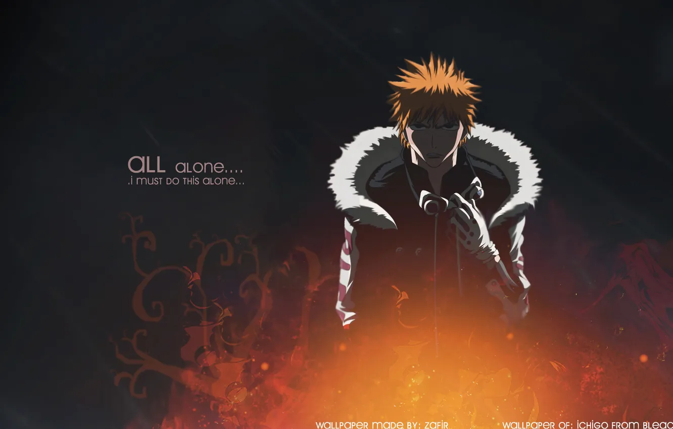 Фото обои Bleach, Black, Kurosaki Ichigo