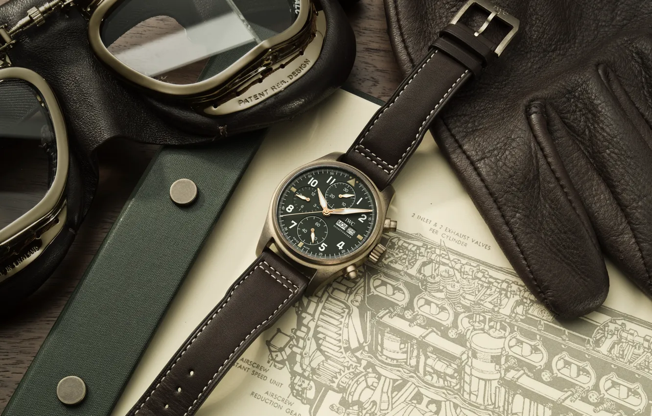 Фото обои IWC, Спитфайр, Swiss Luxury Watches, швейцарские наручные часы класса люкс, analog watch, коллекция часов для …